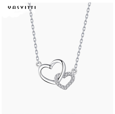 Weibliche Schmuckstücke Klassiker 925 Sterling Silber Halskette Herzhalskette OEM
