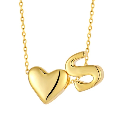 YASVITTI Personalisierte Anfangsschmuck Gold Liebesbrief S Anhänger 925 Sterling Silber Herz Anfangs Anhänger Für Frauen