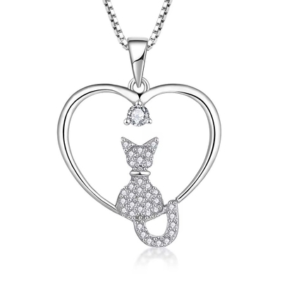 YASVITTI Herz Katzenhalskette 925 Sterling Silber Kubik Zirkonia Platin Platinierte Katzenhalskette Schmuck Großhandel Fabrik