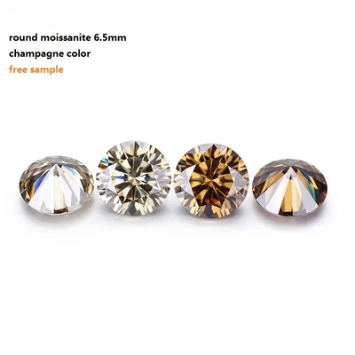 Forever Brilliant Moissanite Diamant 1 Karat Rund Diamant Schnitt Hell Champagner Farbe