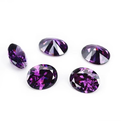 8x6mm Loser Edelstein Europäischer Maschinenschnitt Amethyst Farbe Oval Form Synthetische Kubik Zirkonia Schwarz