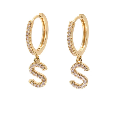 Mode-Studs Sterling-Silber-Ehrringe Schmuck anpassen 18K Gold Plattiert Mode-Brief-Ohrring