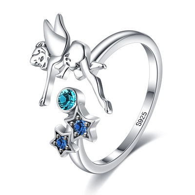 freier offener silberner SGS Ring 0.08oz 21.1mm Sterling Silver Angel Ring Nicke