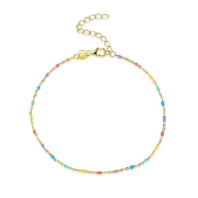 21.2cm 0,8 Gramm-Sterling Silver Rainbow Bracelet Unisex-Zirkon-Armband S925