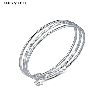 Armband-Armband SGS des Kreis-5.8cm 23g silberner Crystal Bracelet Rhodium Boho Crystal