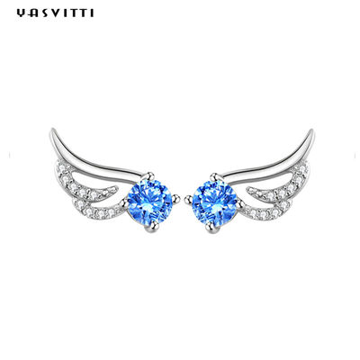 Einfacher blauer Schmetterlings-nette unbedeutende Tendenz-Schmuck-Bolzen-Ohrringe Angel Wingss