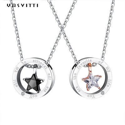 6.3in 316L SS Sterling Silver Jewelry Necklaces 1.3g Stern Diamond Necklace