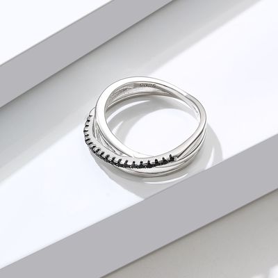 Dreiergruppen-Diamond Ring SGS 2.1g 0.172cm Sterling Silver Jewelry Rings 5A CZ