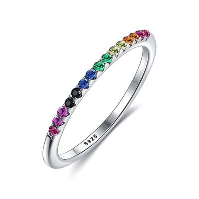 21.1mm 1.2g Sterling Silver Jewelry Rings Regenbogen-Farbring ODM bleifreier