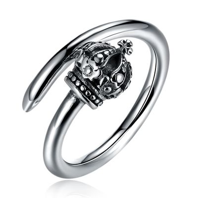 Kronen-geformte Verpflichtungs-Ring Hypoallergenic Cluster Real Silver-Ringe 1.39g 17.3mm