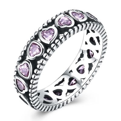 Unberechenbares die Kronen-Rosa-Herz der Königinnen pflastern Diamond Ring, den S925 Ring Damen Diamant-mit einer Kruste bedeckte
