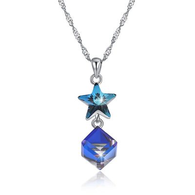 Zirkon-Stern-Halskette ODM Sterling Silver Diamond Necklace 5A 3.7g 45cm
