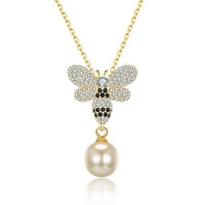 Perle 3.93g Sterling Silver Jewelry Necklaces des Mode ODM-Schmetterlings-Kristall-0.27in