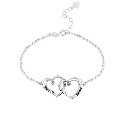 1.9X1.7cm Herz-Fußkettchen-graviertes Namen-Armband UnisexoDM Doppelt-0.35oz