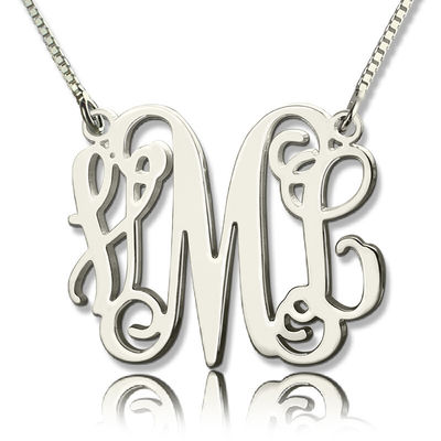 1.8ft 0.07oz personifizierte Monogramm-Halsketten-Gold überzog drei Buchstabe-Halskette SGS