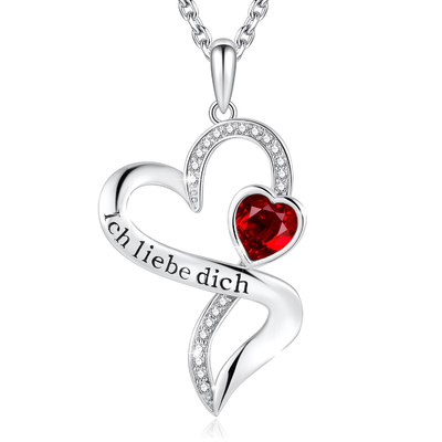 925 Sterling Silver Heart Pendant Necklace 18&quot; in der Längen-doppelten endlosen Liebe