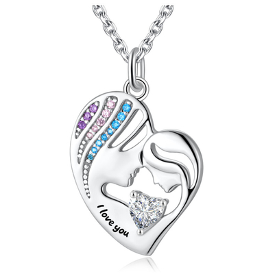 OEM Trendy 925 Sterling Silber Herz Anhänger Halskette mit hypoallergenen österreichischen Kristall