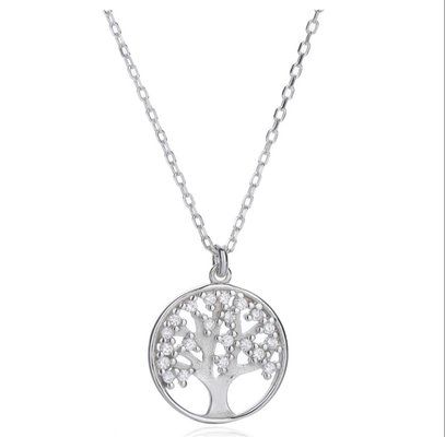 OEM Sterling Silber Tree Of Life Halskette Anhänger mit AAAA Kubik Zirkonia