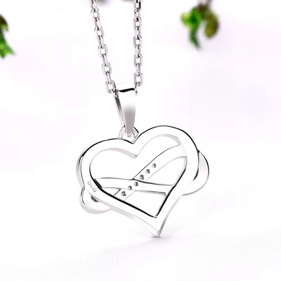 YASVITTI ODM OEM 925 Sterling Silber Funkelnden Herz Halskette 5A Zirkonia Rhodium Plattiert Hohl Halskette Anhänger Schmuck