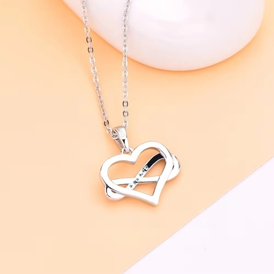 YASVITTI ODM OEM 925 Sterling Silber Funkelnden Herz Halskette 5A Zirkonia Rhodium Plattiert Hohl Halskette Anhänger Schmuck