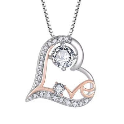 YASVITTI Ich liebe dich Herz Anhänger Halsketten Geburtstag Valentinstag Muttertag Weihnachten Mutter Geschenke Schmuck für Frauen