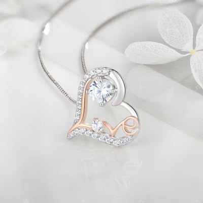YASVITTI Ich liebe dich Herz Anhänger Halsketten Geburtstag Valentinstag Muttertag Weihnachten Mutter Geschenke Schmuck für Frauen