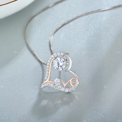YASVITTI Ich liebe dich Herz Anhänger Halsketten Geburtstag Valentinstag Muttertag Weihnachten Mutter Geschenke Schmuck für Frauen