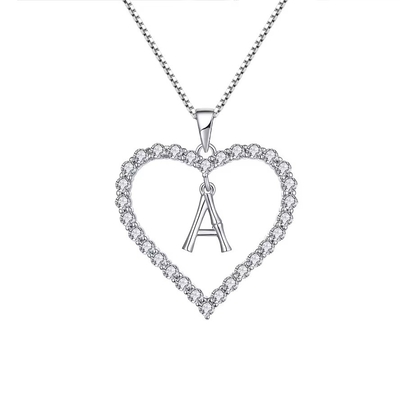 YASVITTI Feinschmuck Halskette 925 Sterling Silber Herz-förmige Halskette mit A-Z Charms Brief
