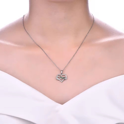 YASVITTI ODM OEM 925 Sterling Silber Funkelnden Herz Halskette 5A Zirkonia Rhodium Plattiert Hohl Halskette Anhänger Schmuck