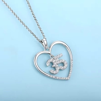 YASVITTI Custom Fashion 925 Sterling Silber Herzkette Nummer 50 und 30 Anhängerkette Großhandel