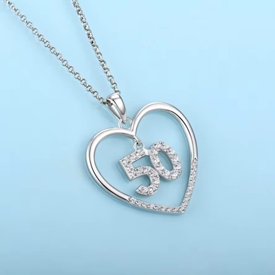 YASVITTI Custom Fashion 925 Sterling Silber Herzkette Nummer 50 und 30 Anhängerkette Großhandel