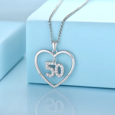 YASVITTI Custom Fashion 925 Sterling Silber Herzkette Nummer 50 und 30 Anhängerkette Großhandel