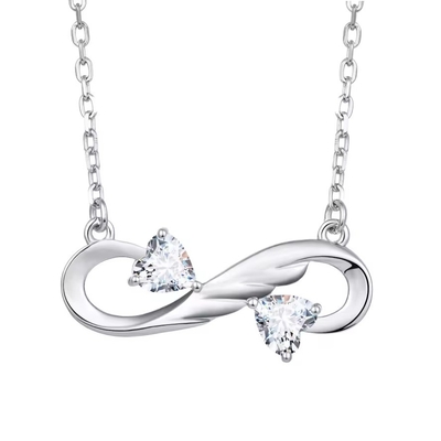 YASVITTI 925 Sterling Silber Infinity Herz Halskette Herz Kubik Zirkon Luxus Frauen Halskette Schmuck
