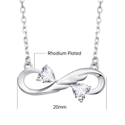 YASVITTI 925 Sterling Silber Infinity Herz Halskette Herz Kubik Zirkon Luxus Frauen Halskette Schmuck