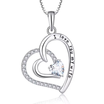 YASVITTI Schmuck Ich liebe dich bis zum Mond und zurück Anhänger Halskette 925 Sterling Silber Classic Heart Design Halskette