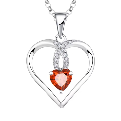 YASVITTI Hochwertiges Glanzherz 5A Zirkonie Halskette Rhodiumplattiert 925 Sterling Silber Halskette Schmuck