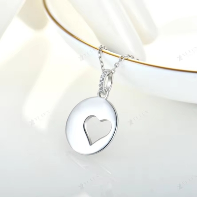 YASVITTI Romantic 925 Sterling Silber Halskette Rhodium Plattiert Münze Hohl Liebe Herz Anhänger Halskette für den Valentinstag