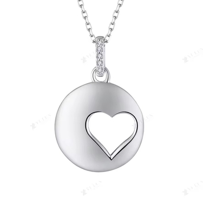 YASVITTI Romantic 925 Sterling Silber Halskette Rhodium Plattiert Münze Hohl Liebe Herz Anhänger Halskette für den Valentinstag