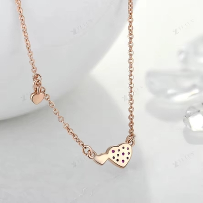 YASVITTI Valentinstag Schmuck Geschenk 925 Sterling Silber Halskette Edelstein Diamant Rose Gold Plattiert Herz Halskette