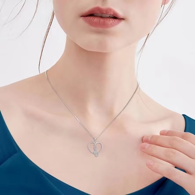 YASVITTI Herz Katzenhalskette 925 Sterling Silber Kubik Zirkonia Platin Platinierte Katzenhalskette Schmuck Großhandel Fabrik