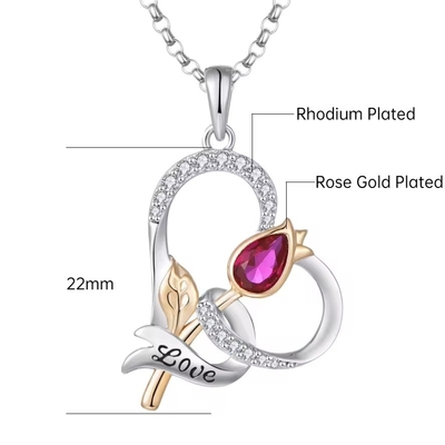 YASVITTI Custom Sterling Silber 925 Herz Rose Blumenhalskette Klassiker Rose Gold Plattiert Brautjungfer Großhandel Fabrik