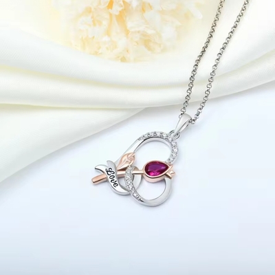 YASVITTI Custom Sterling Silber 925 Herz Rose Blumenhalskette Klassiker Rose Gold Plattiert Brautjungfer Großhandel Fabrik