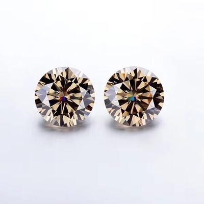 Forever Brilliant Moissanite Diamant 1 Karat Rund Diamant Schnitt Hell Champagner Farbe
