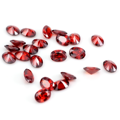 8*12 mm Farbiger Moissanit Oval Blut Rot Kristallglas Moissanit für Verlobungsringe
