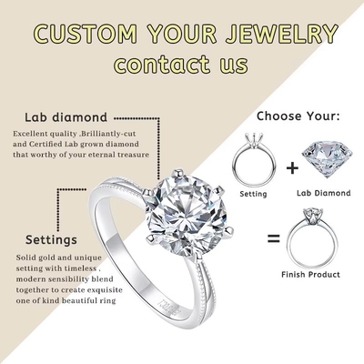 0.5ct 1ct 1.5ct 2ct 3ct Weißes Loses Moissanit Diamant HPHT CVD Labor Erwachsener Diamant