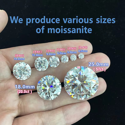 Ring Weißer Lockermoissanit Diamant 1.0 CT pro Packung Kleine Größe Runde Melee Moissanit