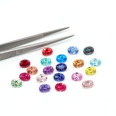 Farbig 6*8mm Oval Cut Lab Grown Diamond 22 Multi Color 1.5ct Saphir Rubin Smaragd Loose Edelstein
