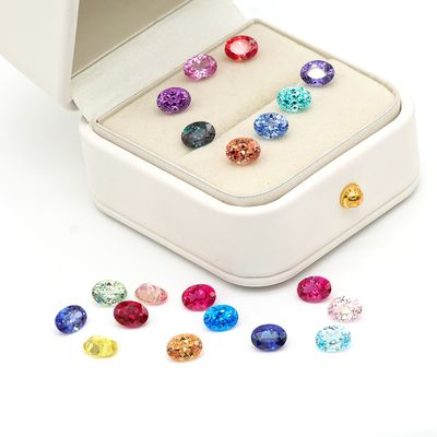 Farbig 6*8mm Oval Cut Lab Grown Diamond 22 Multi Color 1.5ct Saphir Rubin Smaragd Loose Edelstein