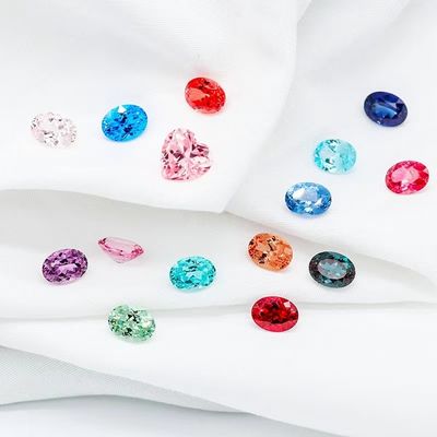 Farbig 6*8mm Oval Cut Lab Grown Diamond 22 Multi Color 1.5ct Saphir Rubin Smaragd Loose Edelstein