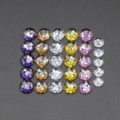 Rose Cut Cubic Zirkonia Moissanite Runder Brillantschnitt Edelstein Wärmebehandlungen angewendet